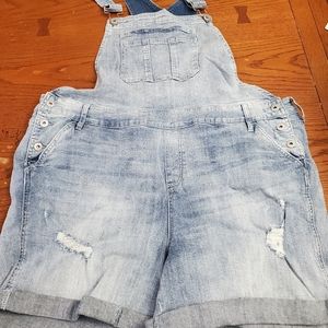 Denim short overalls NWT